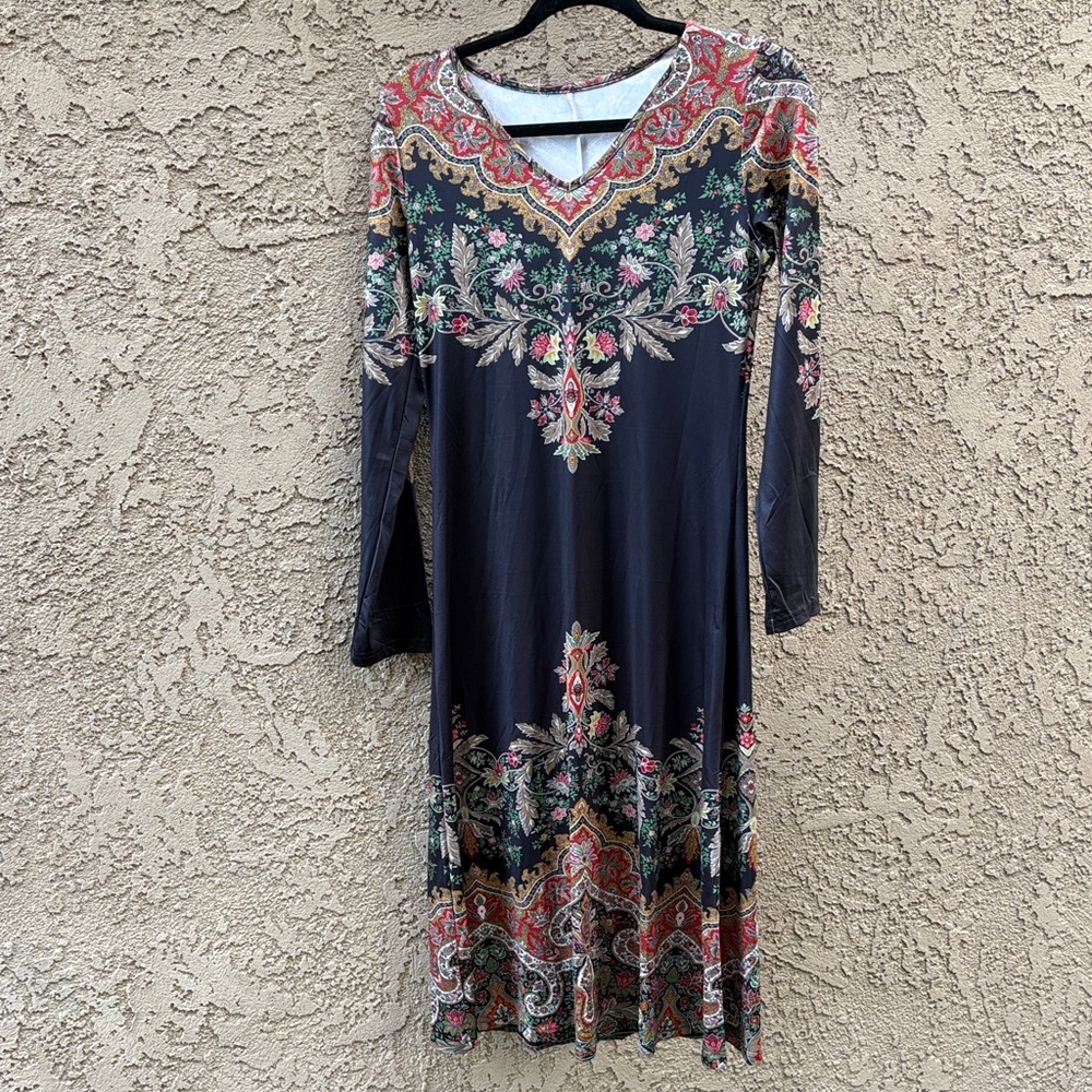 Elegant Floral Long Sleeve Dress